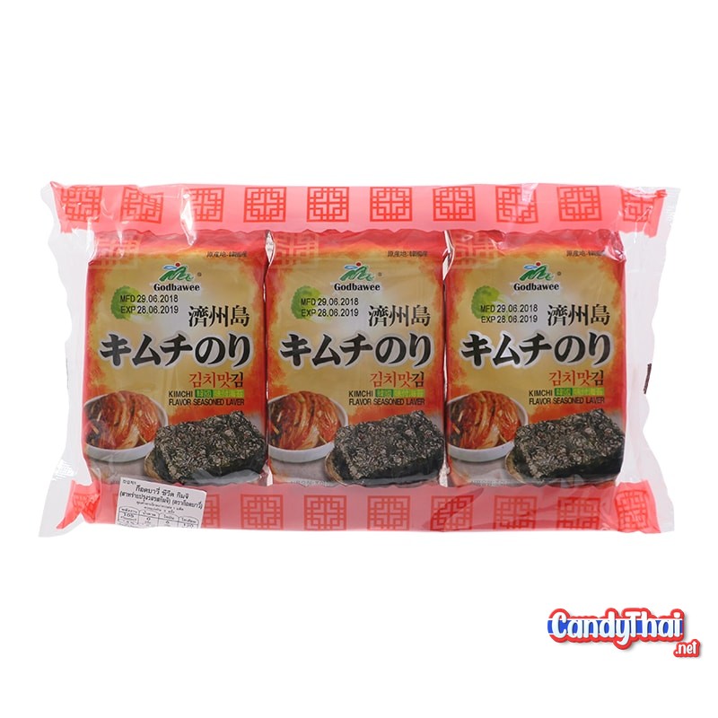 Godbawee Seaweed Kimchi 15g. Candy Thai