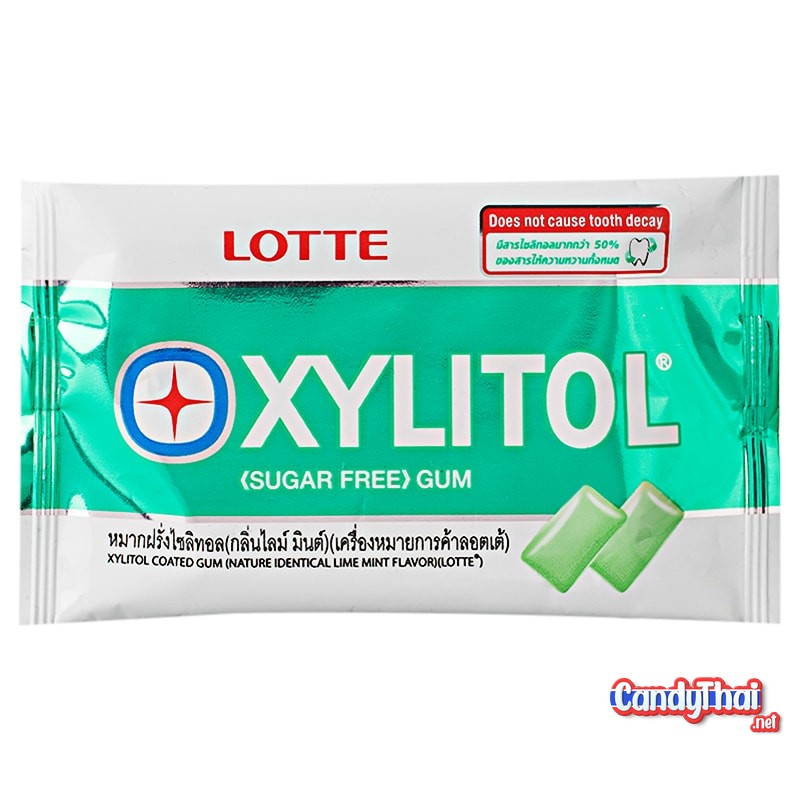 Lotte Xylitol Gum Limemint 11.6g. Candy Thai