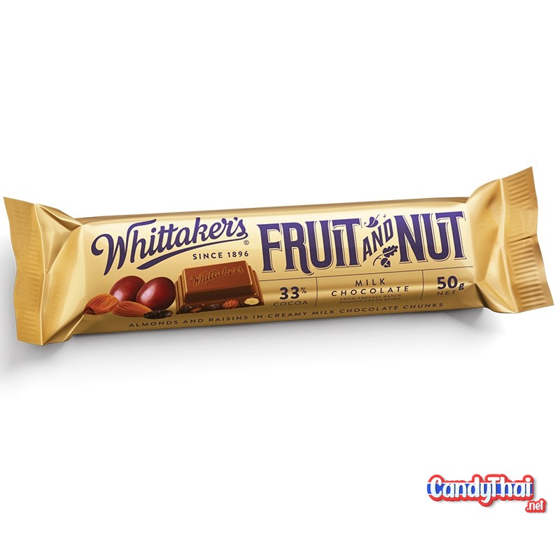 Whittaker Fruit and Nut Milk Chocolate 50g. Candy Thai